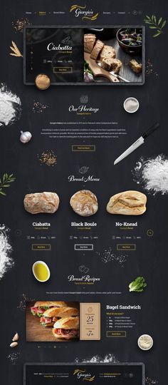 the website design is designed to look like it could be used for food and drink