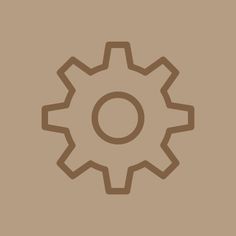 a gearwheel icon on a brown background