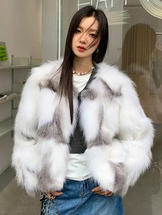 Faux Fur Coat for Women - Winter Fashion Chic White Fluffy Outerwear, Elegant Winter White Faux Fur Outerwear, White Luxury Faux Fur Coat, Luxury White Faux Fur Coat, White Fluffy Long Sleeve Fur Coat, Elegant Winter White Faux Fur Coat, Luxury White Outerwear With Faux Fur Lining, Luxury White Fur Coat With Faux Fur Lining, White Fluffy Elegant Fur Coat