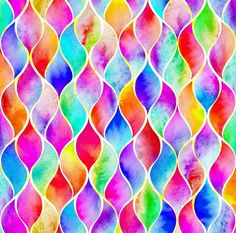 an abstract watercolor pattern with wavy shapes in multi - colored colors on a white background