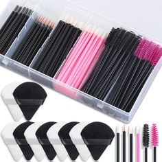 PRICES MAY VARY. 【Makeup Applicator Kit】 The disposable makeup accessories kit includes 8 pcs triangle powder puffs, 100 pcs mascara wands, 100 pcs lip wands, 40 pcs eyelashliner brushes, and 1pcs clear organizer box, a total of 248 pieces, the makeup tools are clean and safe for professional makeup artist, lash artist, personal daily makeup, or clients to try samples of lipstick or mascara in cosmetic counter. 【Wet and Dry Use Powder Puffs】 The triangle powder puffs are made of fiber material, Triangle Makeup, Makeup Artist Supplies, Makeup Applicators, Brush Eyeliner, Makeup Puff, Disposable Mascara Wands, Makeup Supplies, Artist Supplies, Brushes Makeup