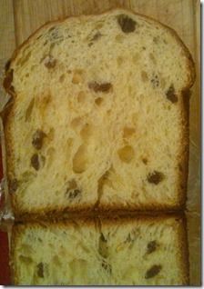 two slices of bread with raisins on them