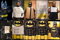 a collage of photos with batman costumes