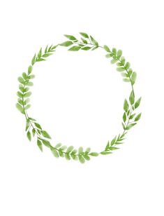 a wreath made out of green leaves on a white background