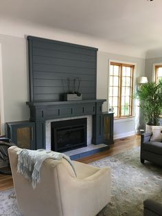 the living room is clean and ready to be used as an office or family room