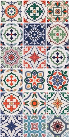 an assortment of colorful tile designs