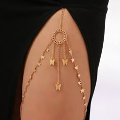 Color: Yellow Gold Material: Copper Alloy Quantity: 1 Piece Details: Butterfly Type: Thigh Chain Thigh Chain Jewelry, Jóias Body Chains, Thigh Jewelry, Leg Jewelry, Latina Jewelry, Thigh Chain, Leg Chain, Body Chains, Fancy Jewelry