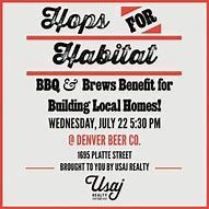 an advertisement for hops for habiat and brews benefit for building local homes