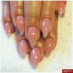 ♥ Short Stilleto Nails French Tips, Short Stiletto Nails, Short Stiletto, Nude Nail Designs, Manicure Gel, Bride Nails, Pedicures