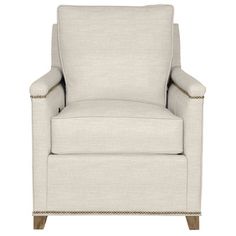 the arm chair is upholstered and ready to be used as an accent piece