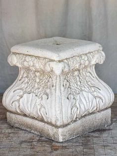 a close up of a stone object on a table