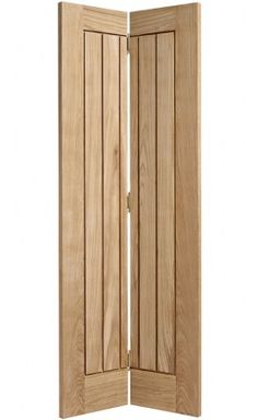 an open wooden door on a white background