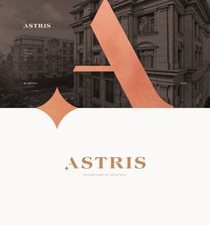 the front cover of astris magazine with an image of a building in the background