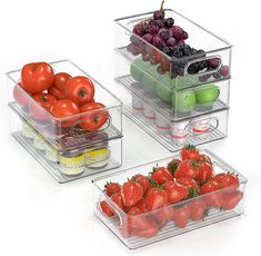 FINEW Fridge Organizer Set of 6 (Medium), High Quality Pantry Storage Containers with Handle, Clear Stackable Storage Box Organizer, Ideal for Kitchens, Fridges, Closets - BPA Free Stackable Bins, Small Storage Boxes, Úložný Box, Stackable Storage Bins, Refrigerator Storage, Storage Bins With Lids