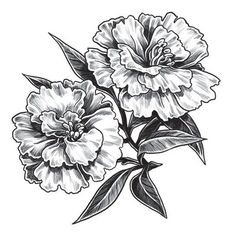 205 Adorable Marigold Tattoos Ideas (2023) - TattoosBoyGirl Carnations Flower, Carnation Flower Tattoo, Wildflowers Tattoo, Tattoos Drawing, Flower Tattoo Shoulder, Tattoos Geometric, Birth Flower Tattoos