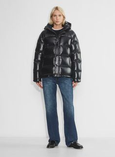 THE SUPER PUFF™ | Aritzia The Super Puff, Super Puff, Denim Vans, Down Puffer Jacket, Easy Shape, Water Repellent Fabric, Everyday Luxuries, Say Hi, Gloss Black