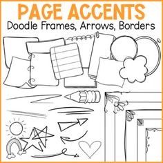 page accents doodle frames, arrows, borders