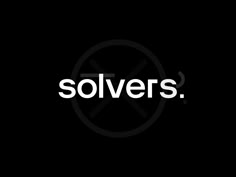 the word solvers in white on a black background