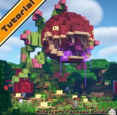 Fantasy Plant Monster, Minecraft Monster Build, Spawn Ideas Minecraft, Crazy Minecraft Builds, Creepy Minecraft Builds, Unique Minecraft Houses, Minecraft Halloween Builds, Minecraft Fantasy Builds, Monster Tutorial