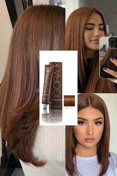 Igora Hair Color Brown, Maple Brown Hair, Igora Hair Color, Pelo Chocolate