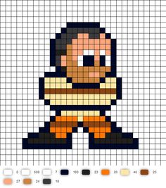 a cross stitch pattern with an image of a cartoon character