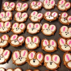 some cookies with bunny ears on them