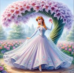 Queen Anna Frozen, Sarah Key, Disney Bride, Nickelodeon Cartoons, Flower Rings, Disney Fantasy, Disney Artwork