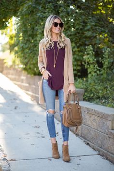 Teenage Outfits, Stylish Fall Outfits, Outfit Jeans, Cardigan Outfits, Cardigan Fashion, Outfits Women, Casual Fall Outfits, Mode Inspiration, Work Outfits