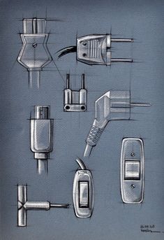 a drawing of different types of electrical devices