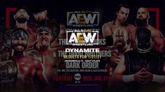 the aew wrestling team is shown in this image