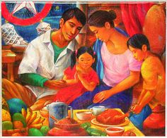 Noche Buena. This is the peak of the Christmas in the Philippines.On the eve of Christmas, the family will gather together at the table to enjoy a feast. Filipino Artwork, Arab Christian, Filipino Tradition, Lego Banner, Christmas In The Philippines, Paskong Pinoy, Philippines Christmas, Filipino Christmas, Beautiful Philippines