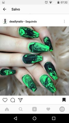 Toxic Nails Design, Glow Nails, Stamping Nail Art, Halloween Nail Designs, Popular Nails, Get Nails, Halloween Nail Art