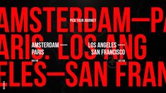 an advertisement with the words amsterdam - paar, los angeles and san francisco in red