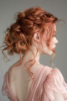 Red Hair Updo, Rose Gold Hair, Rose Hair, Formal Hairstyles, American Beauty, Gold Hair, Wedding Hair And Makeup, Hair Extension, Bridesmaid Hair