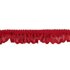 a red lace trim on a white background