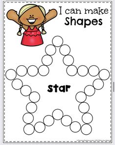 an i can make shapes star worksheet for children to practice their handwriting skills