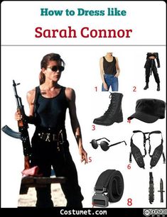 Sarah Connor Costume, Sunglasses Halloween Costume, Terminator Costume, Magical Costumes, Swat Costume, Dark Costumes, Quick Halloween Costumes, Cosplay Ideas Women, Black Harness