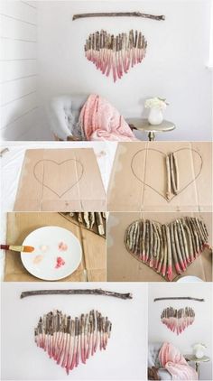 the steps to make a heart shaped wall decoration