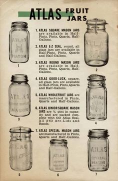 an advertisement for atlas fruit jars with instructions on how to put them in mason jars