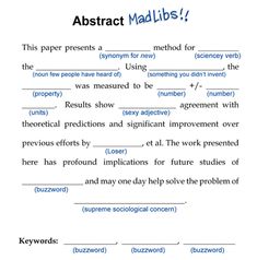 the worksheet for an abstract madbus is shown in blue and white text