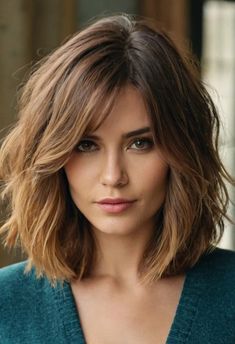 Sam Haircut, Square Bob, Longer Bangs, Rambut Brunette, Haircuts For Medium Length Hair, Chanel Flats, Layered Haircuts For Medium Hair, Chin Length Hair, Hairstyles For Layered Hair