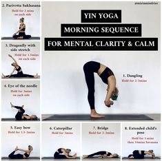 Yin yoga morning sequence Yoga Poses To Release Tension, Yin Yoga No Props, Benefits Of Yin Yoga, Yin Yoga Class Sequence, Yoga For Mental Clarity, Morning Yin Yoga, Yin Yoga Flow Sequence, Yin Yoga Sequence Meridians, Full Moon Yin Yoga Sequence