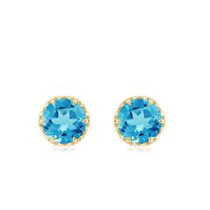 Product Details Enhance your Beauty with these Solitaire Stud Earrings embellished with Round Shape Swiss Blue Topaz set as Solitaire in lotus basket Setting and round shape Diamond is set in Decorative Setting. Product Information SKU SHP-EARRINGS062197127 Length 5.5 mm Width 5.5 mm Height 4 mm Weight 1.06 gm (Approximate) SWISS BLUE TOPAZ INFORMATION No.of Stones 2 Pieces Total Weight 1.15 Carat (Approximate) Dimension(approx) Round-5X5 mm-2 Pcs Color Blue Cut Brilliant Shape Round Setting Typ Basket Setting, Simple Stud Earrings, Enhance Your Beauty, Basket Set, Solitaire Studs, Signature Jewelry, Swiss Blue Topaz, Timeless Jewelry, Conflict Free Diamonds