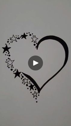 a heart with stars drawn on it