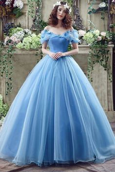 Modsele princess blue Prom gown features off-the-shoulder and sleeves embellished with butterflies. Product Details:  SKU: PD1224 Tulle material Floor Length Size: US 2- 16. Check our Size Chart to get your correct size.  Recommend custom size for plus size. Free custom size service is available. Email your exact measurements once order is placed.  Fully lined & Built with bra Time: 10-15 business days.   Feel free to contact our customer service: cont Dress Quinceanera, Elegant Ball Gowns, Ball Gowns Princess, Marine Uniform, Cinderella Dresses, Princess Ball Gowns, Tulle Ball Gown, Ball Gowns Evening, Sweet 16 Dresses