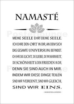 the words namaste are written in black and white on a sheet of paper