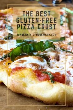 the best gluten - free pizza crust with fresh basil on top is shown