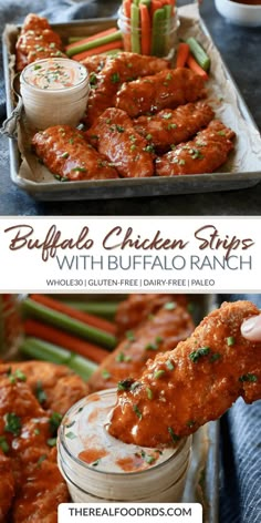 buffalo chicken wings with buffalo ranch dip