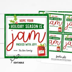 the holiday season is jam packed with joy printable tags are on sale for $ 5 each