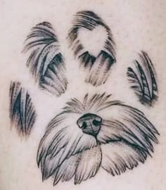 a dog's paw print on the chest